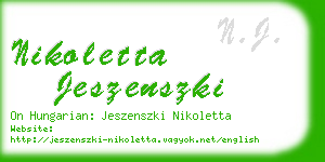 nikoletta jeszenszki business card